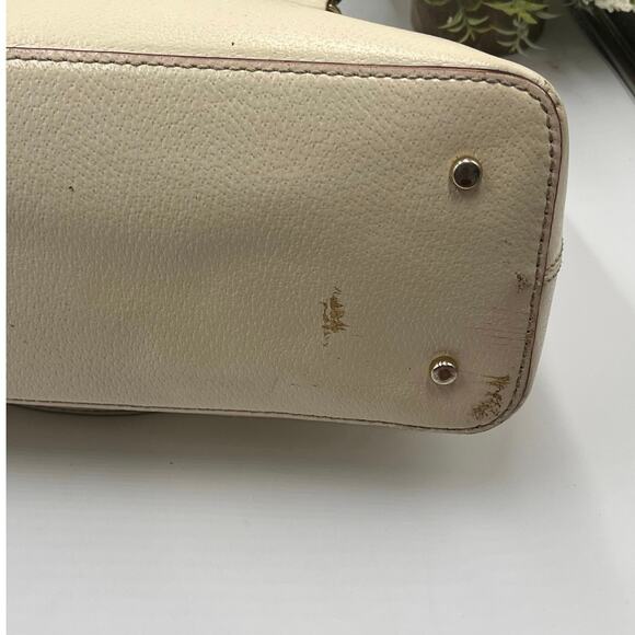 Kate Spade Porcelain Bone Wellesley Rachelle Dome Leather Handbag Satchel - Picture 8 of 12